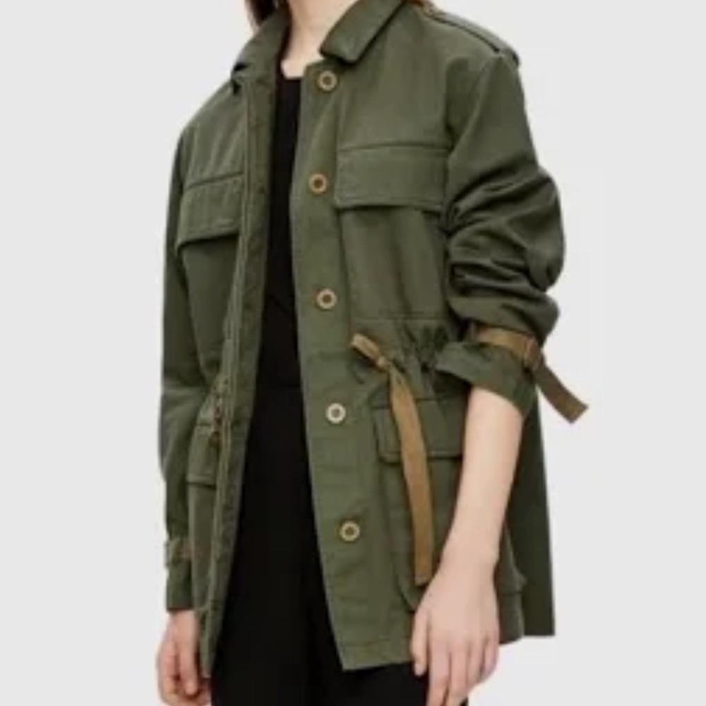THEORY Revolve Thornwood Canvas Jacket Utility Military Army Green Women S.